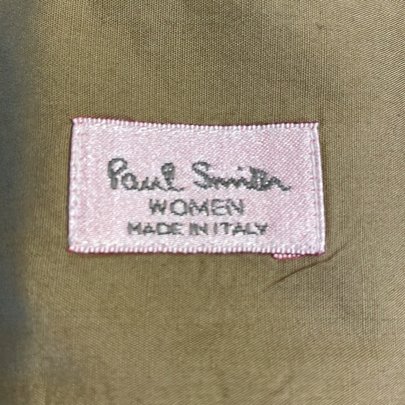 PAUL SMITH women’s MADE IN ITALY button down shirt cotton luxury khaki color S/M - Picture 9 of 13